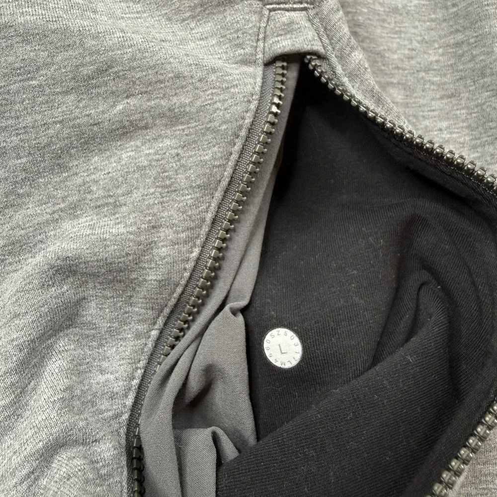 Lululemon Cross Cut Hoodie Sweatshirt Gray Full Zip Athletic Mens Size L Large